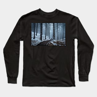 Winter Woods with Snow and Mist Long Sleeve T-Shirt